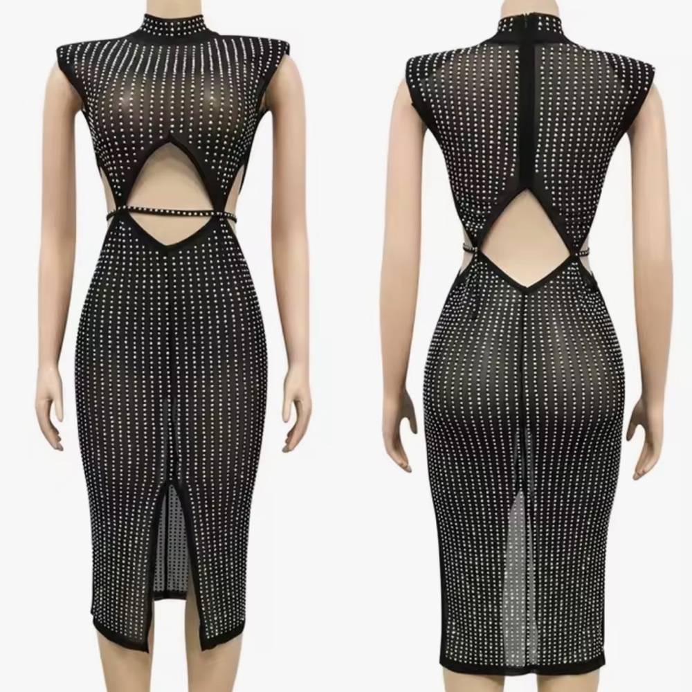 Black w/ Gemstones Party Dress